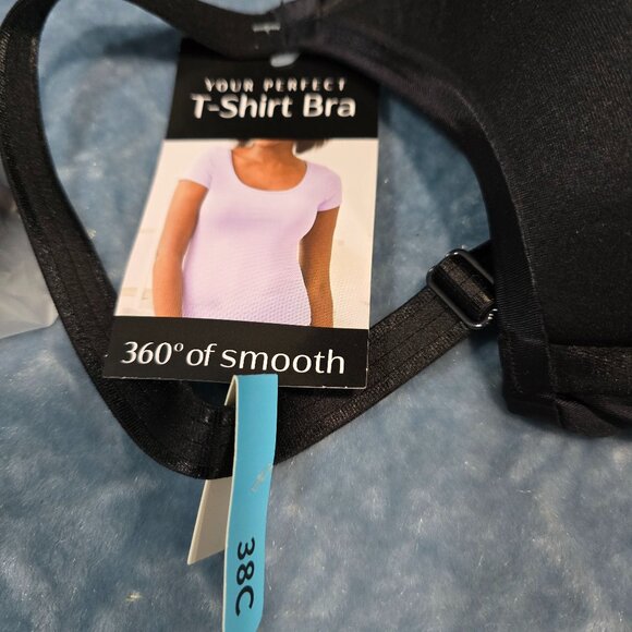 *Bali* One Smoothing & Concealing Underwire Bra Light Padding Black NWT Size 38C - Picture 1 of 4